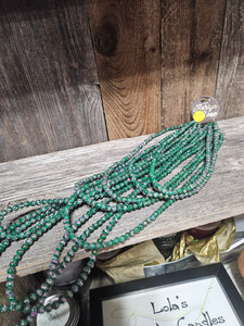 Green and Pink Layered Beaded necklace