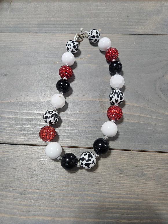 Red Cow Print Children Necklace