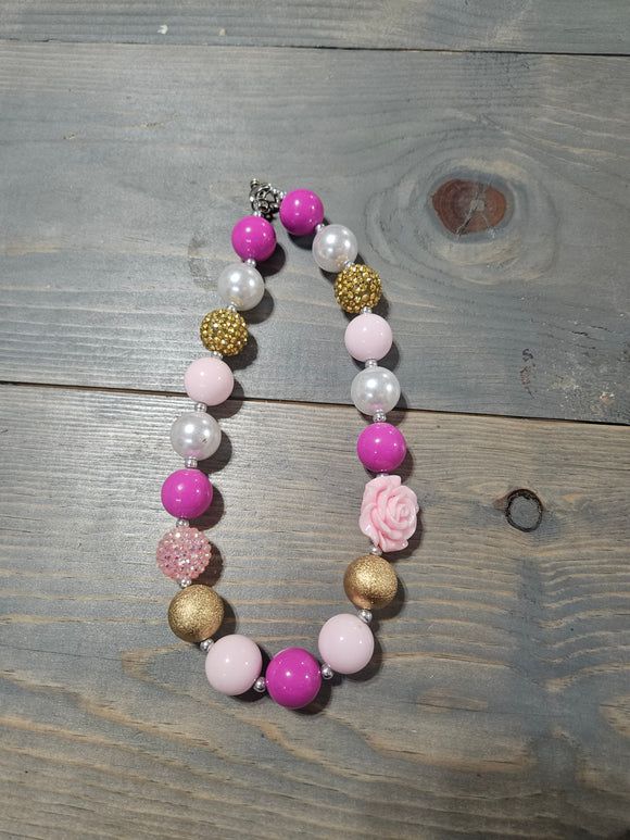 Pink Rose Children Necklace