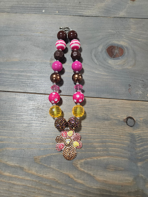 Pink Turkey Children Necklace