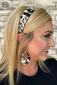 Cow print headband